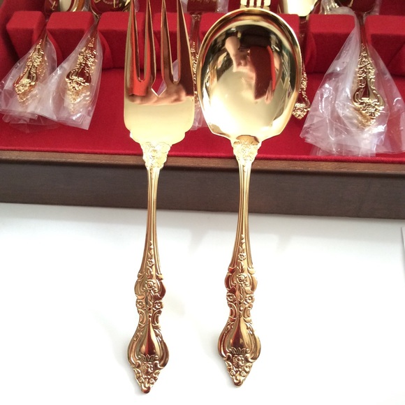 Vintage gold plated 29 piece cutlery set - Picture 4 of 15